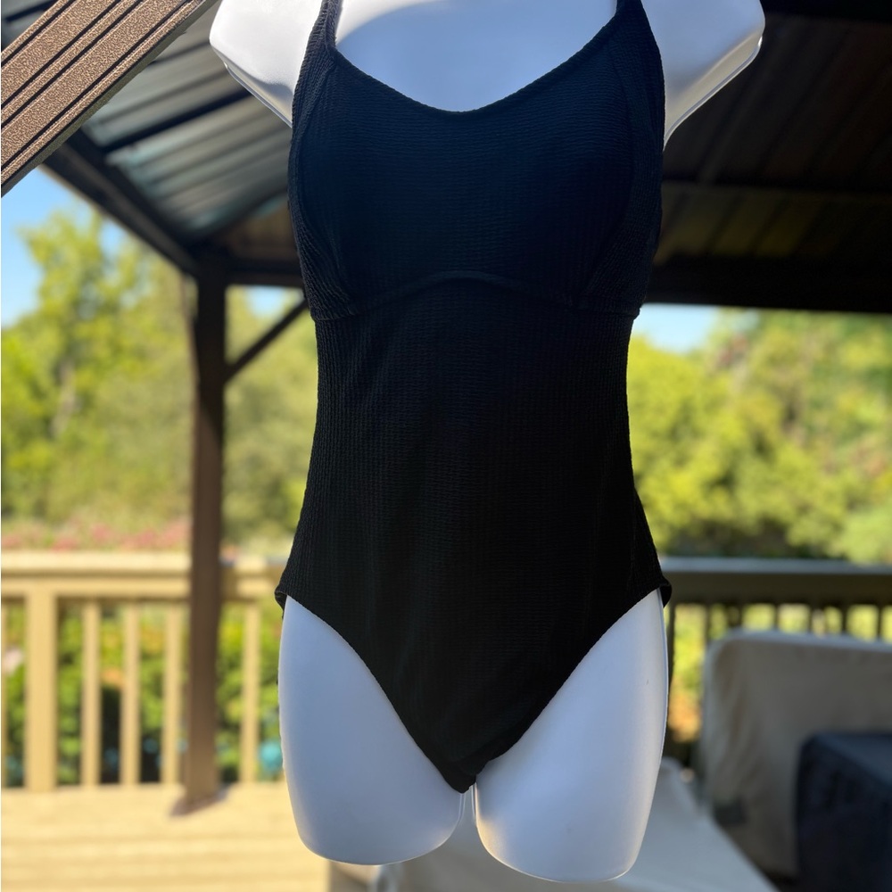 Eddie Bauer Black Women's One Piece Swimsuit, Size: 8